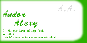 andor alexy business card
